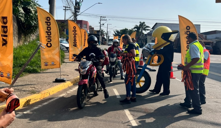 Uma ação especial que atendeu cerca de 400 motociclistas foi realizada no dia 25 de setembro, fechando a programação da Semana Nacional do Trânsito (Divulgação/PMMC)